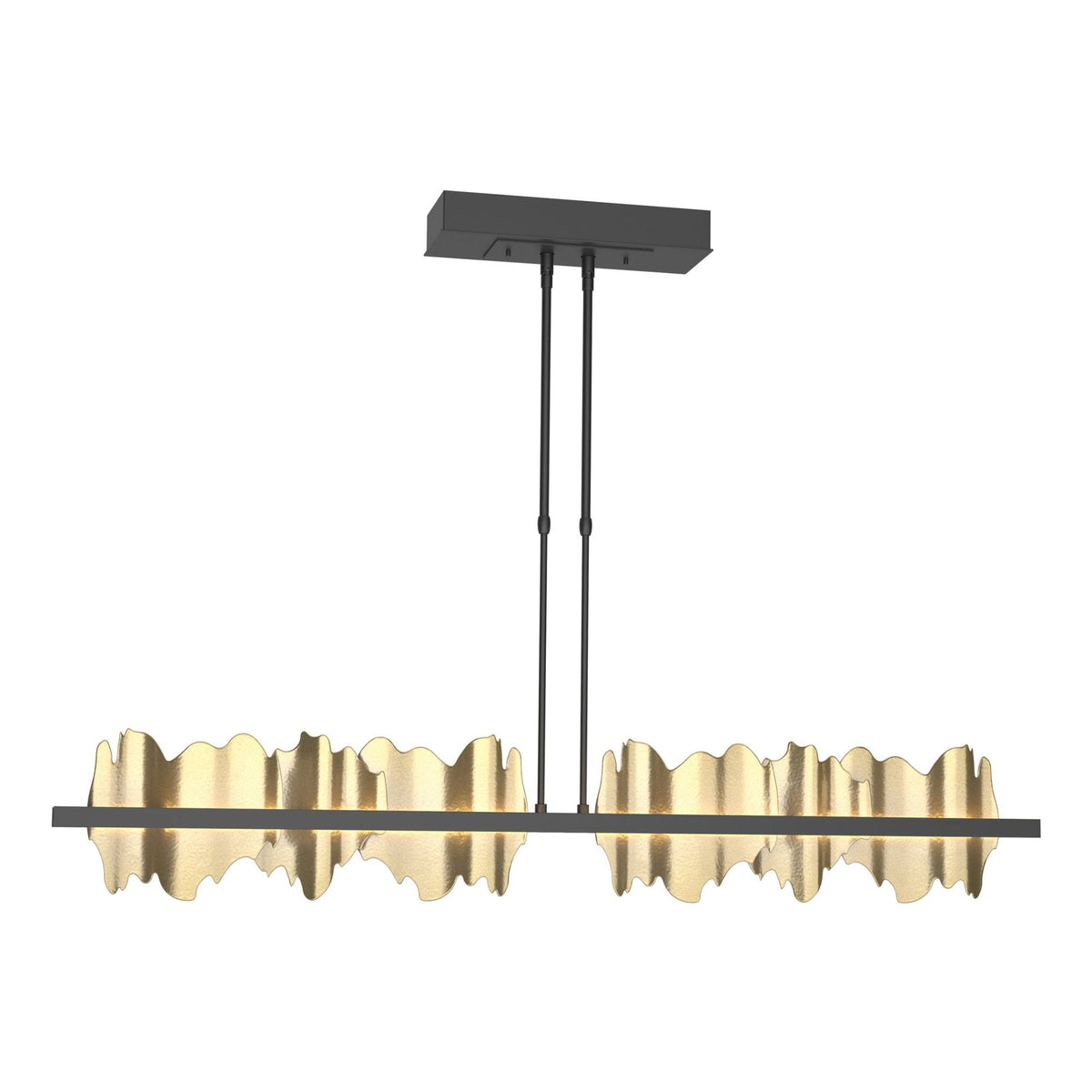 Hildene Large LED Pendant Modern Brass Accent LED in Black