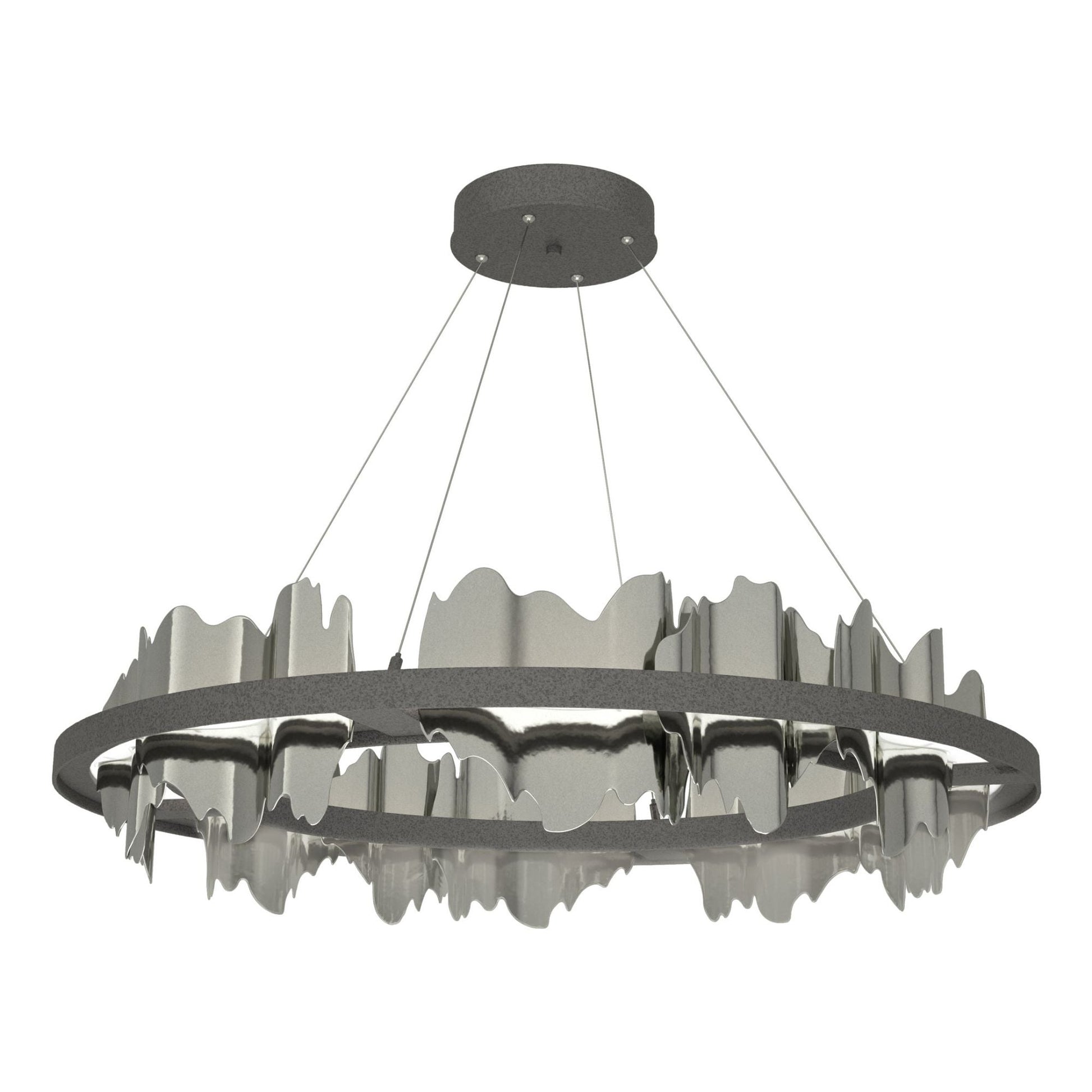 Hildene Circular LED Pendant Sterling Accent LED in Black