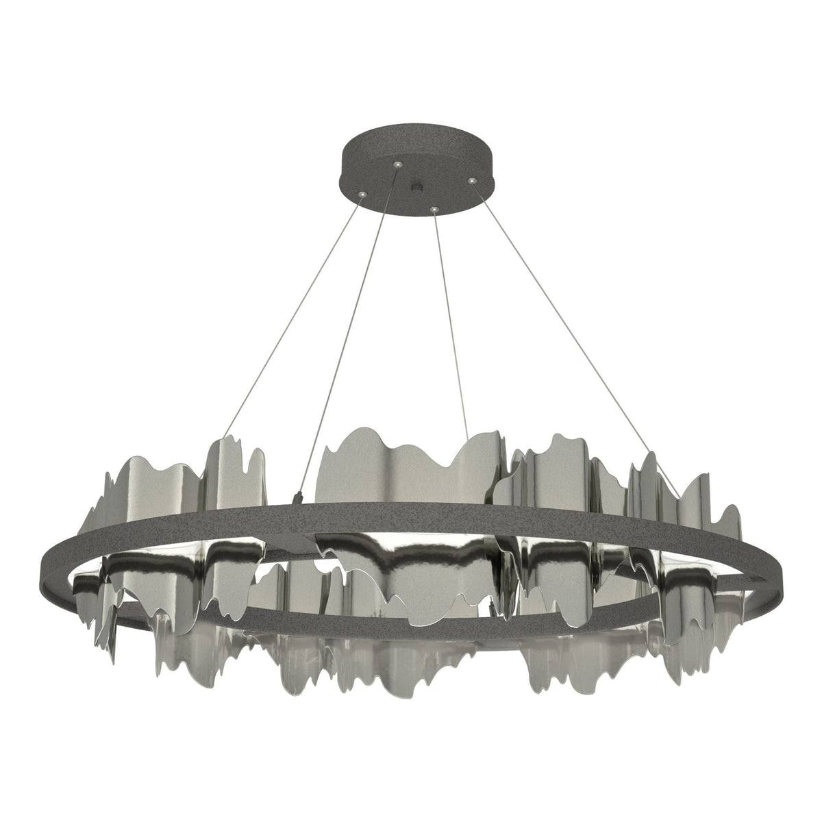 Hildene Circular LED Pendant Sterling Accent LED in Black