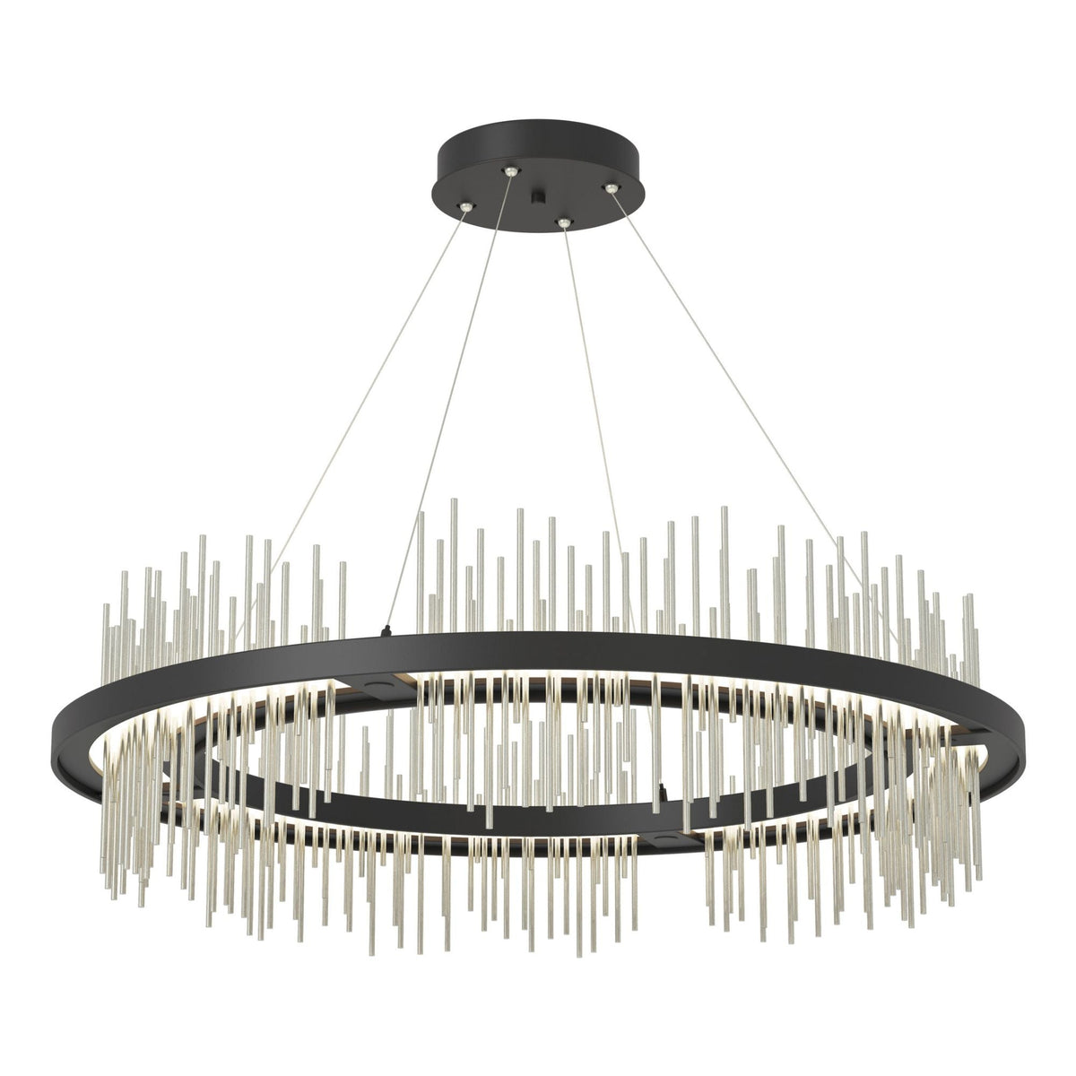 Gossamer Circular LED Pendant Sterling Accent LED in Black