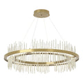 Gossamer Circular LED Pendant Sterling Accent LED in Modern Brass