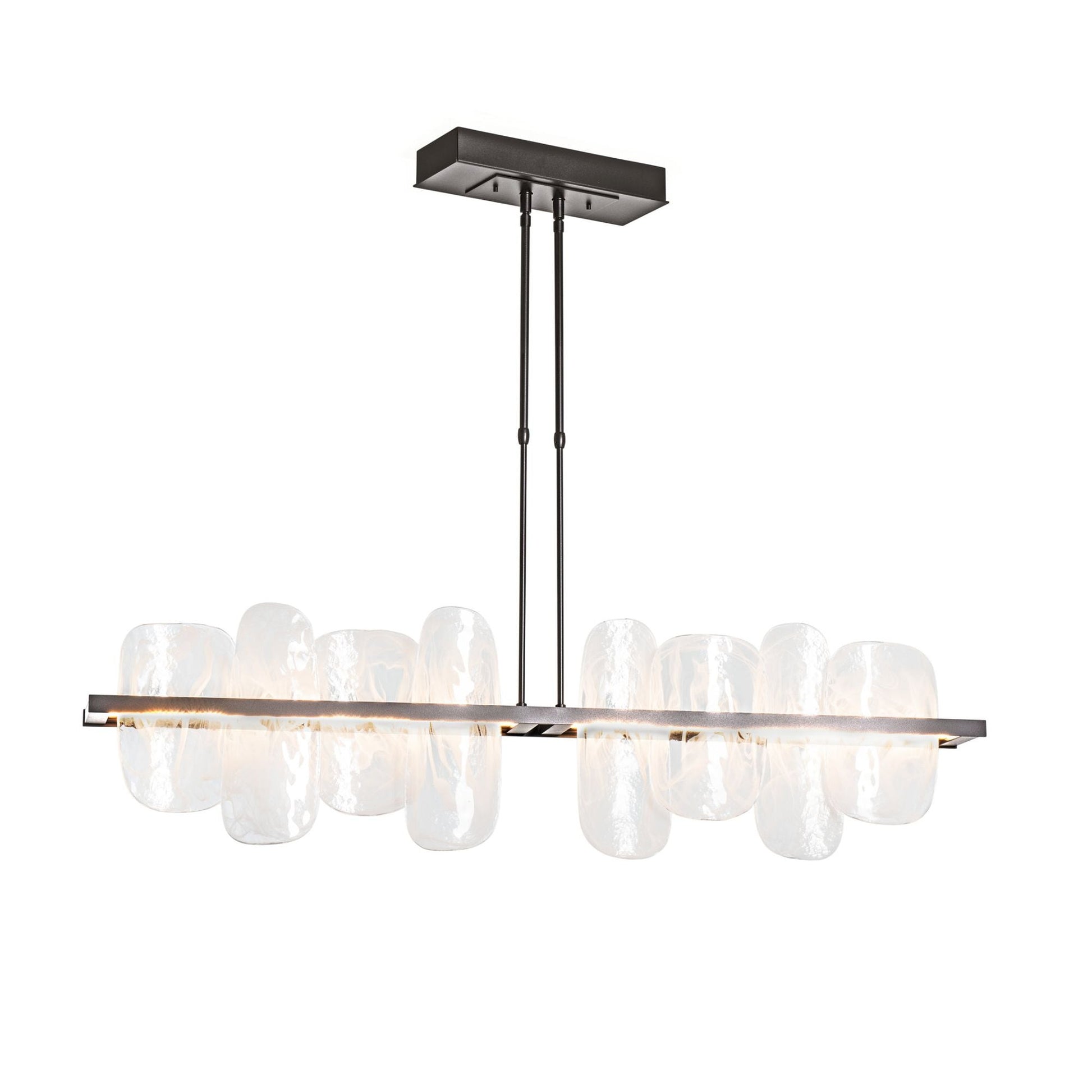 Vitre Large Linear LED Pendant LED White Swirl Glass (YR) in Dark Smoke