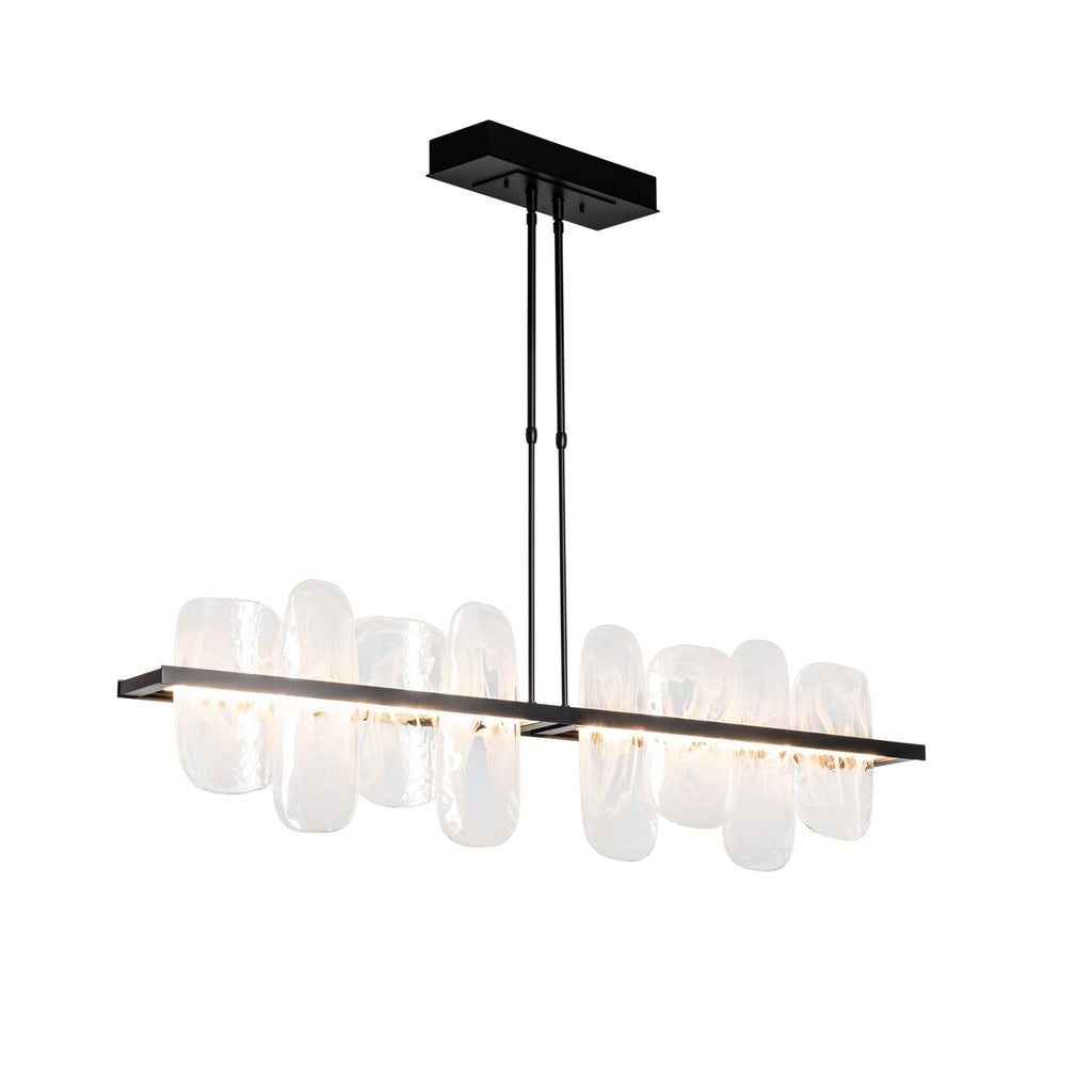 Vitre Large Linear LED Pendant LED White Swirl Glass (YR) in Black
