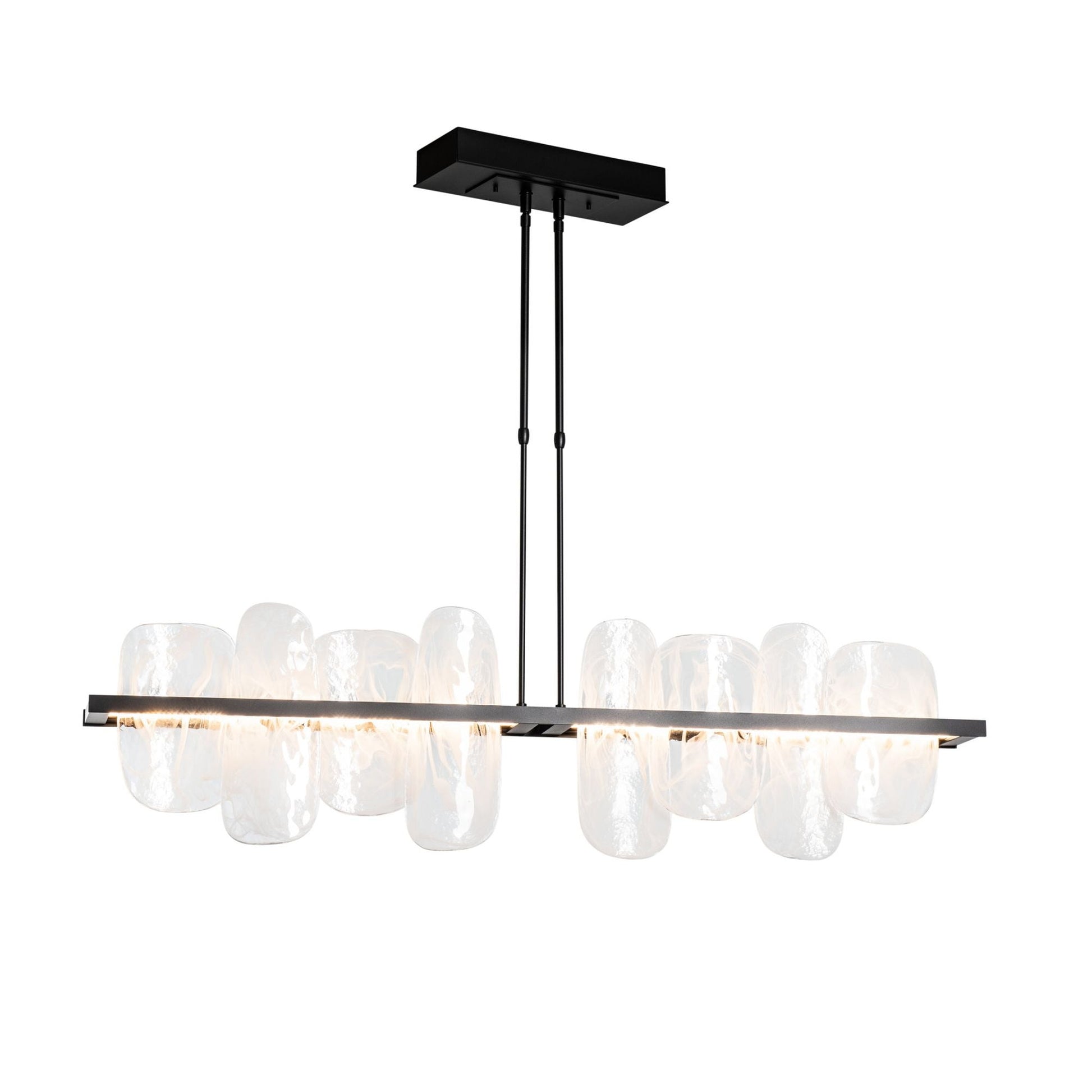 Vitre Large Linear LED Pendant LED White Swirl Glass (YR) in Black