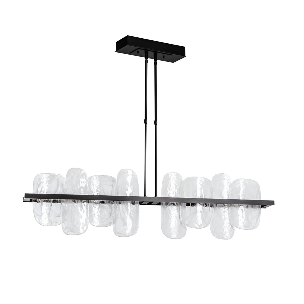 Vitre Large Linear LED Pendant LED White Swirl Glass (YR) in Black