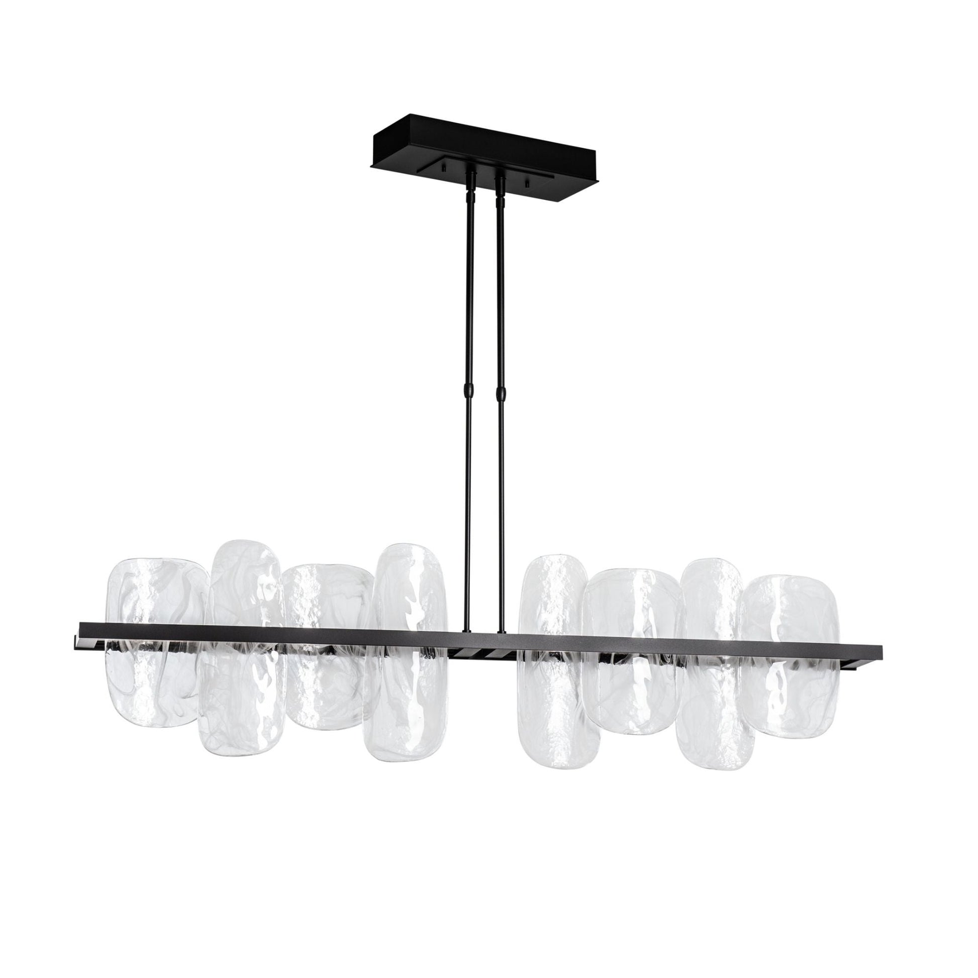 Vitre Large Linear LED Pendant LED White Swirl Glass (YR) in Black
