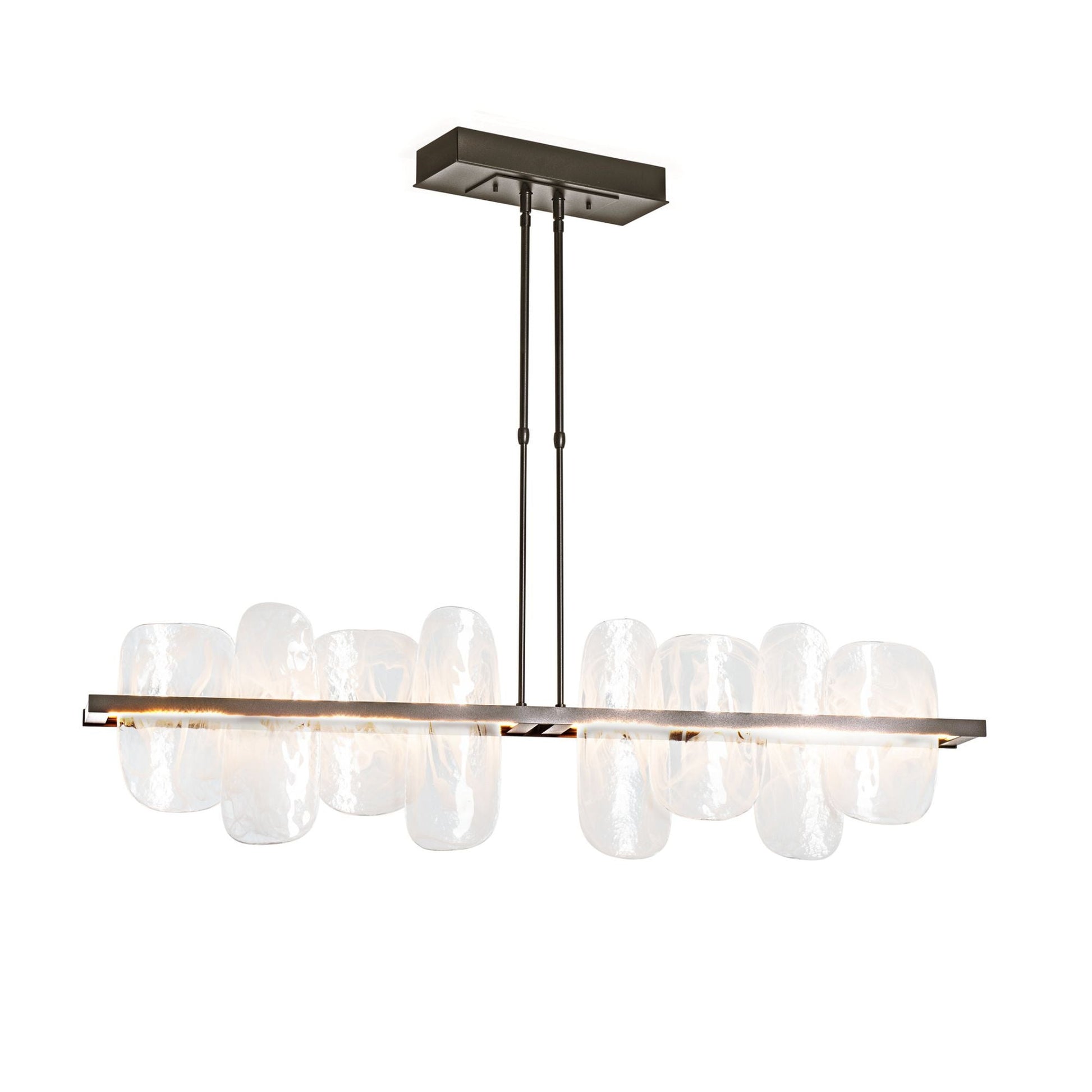 Vitre Large Linear LED Pendant LED White Swirl Glass (YR) in Oil Rubbed Bronze