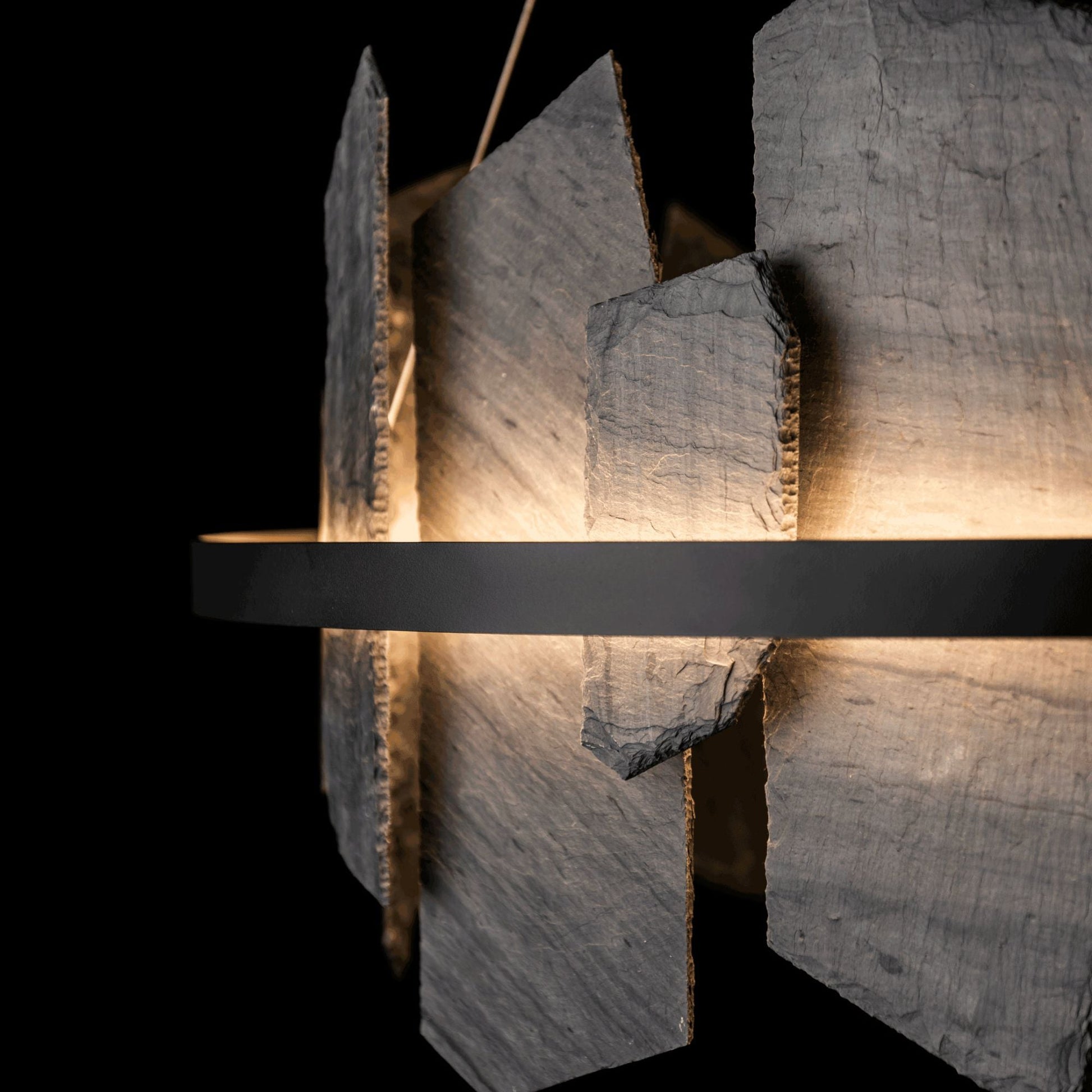 Ardesia Circular LED Pendant Slate LED in Black