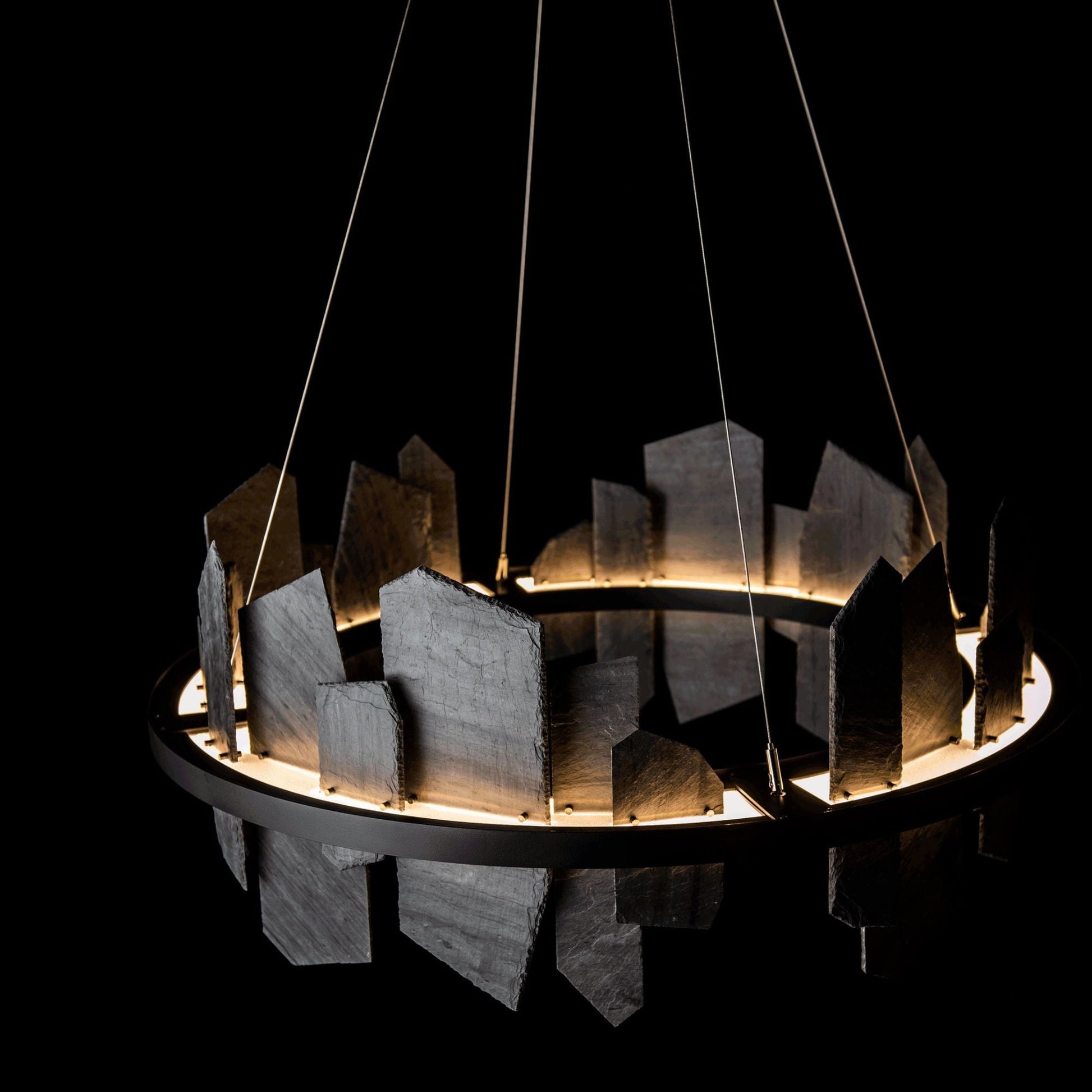 Ardesia Circular LED Pendant Slate LED in Black