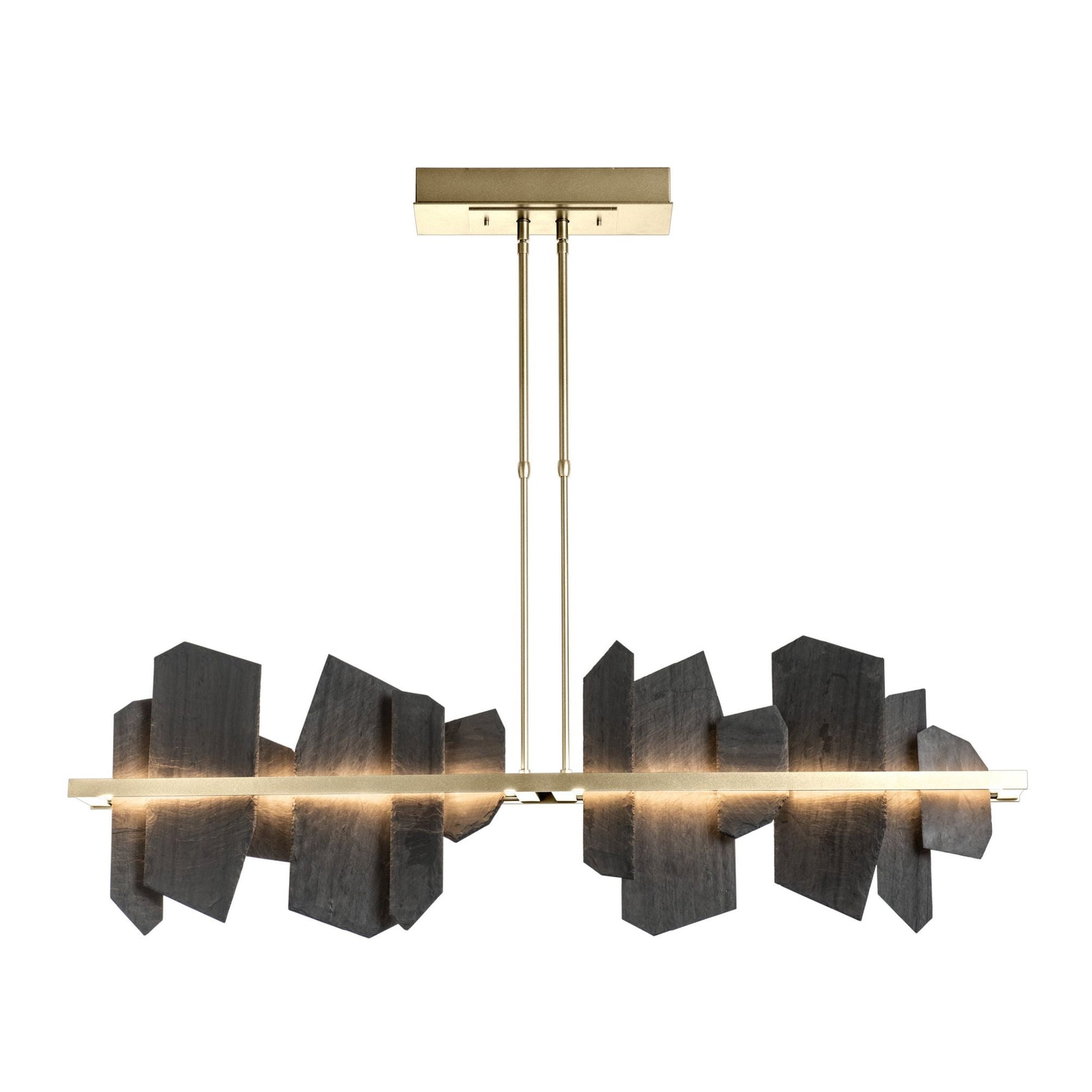 Ardesia Linear LED Pendant Slate LED in Modern Brass