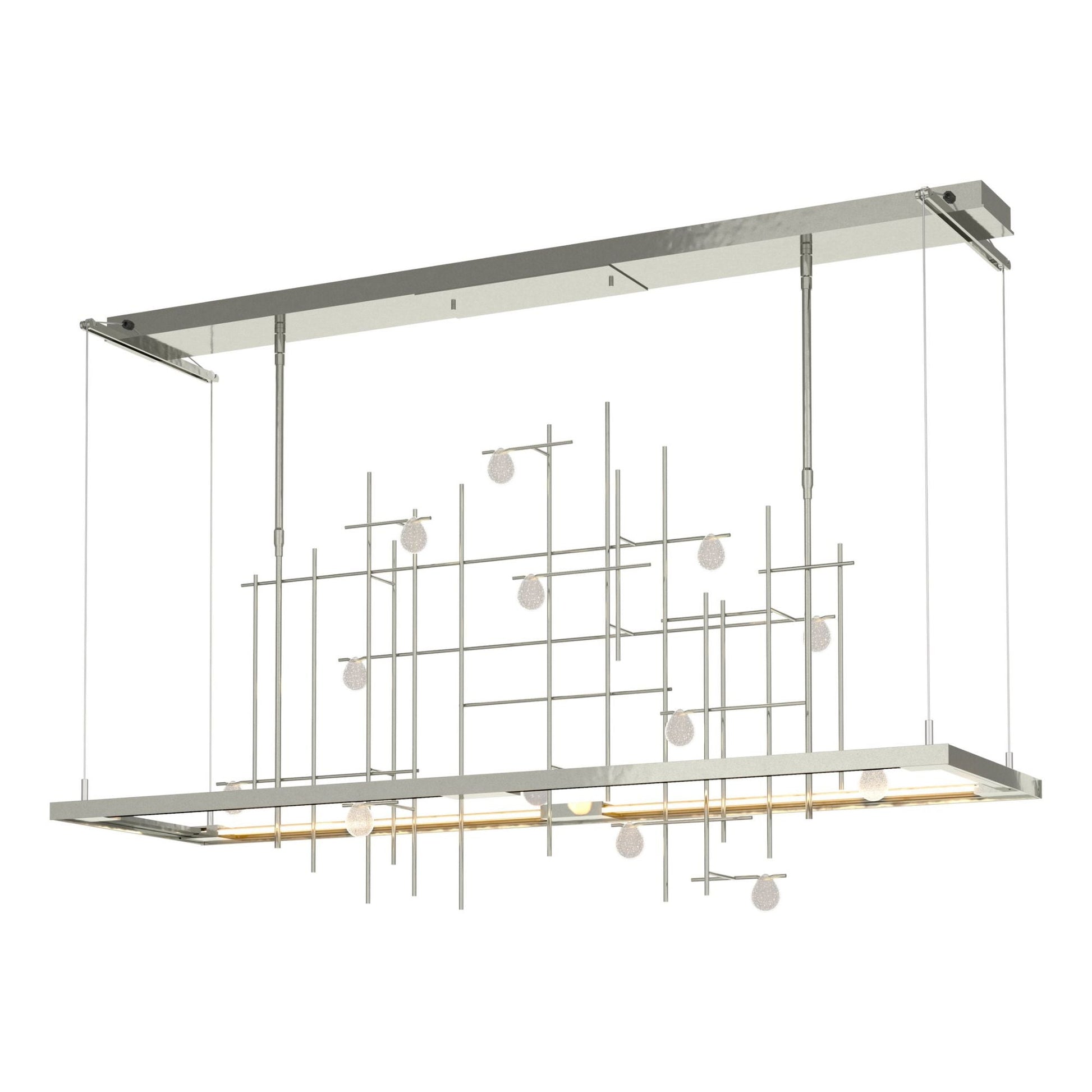 Spring LED Pendant LED Clear Bubble Glass (YG) in Sterling