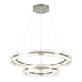 Solstice LED Tiered Pendant LED Clear Glass (ZM) in Sterling
