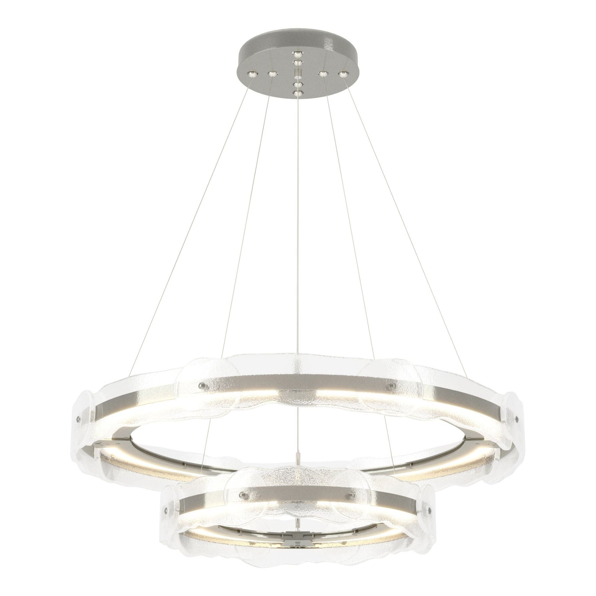 Solstice LED Tiered Pendant LED Clear Glass (ZM) in Sterling