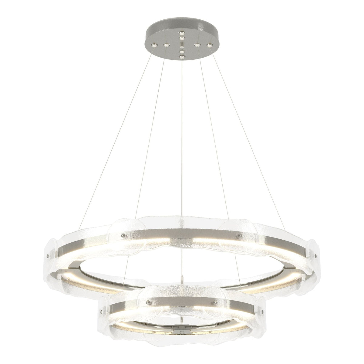 Solstice LED Tiered Pendant LED Clear Glass (ZM) in Sterling