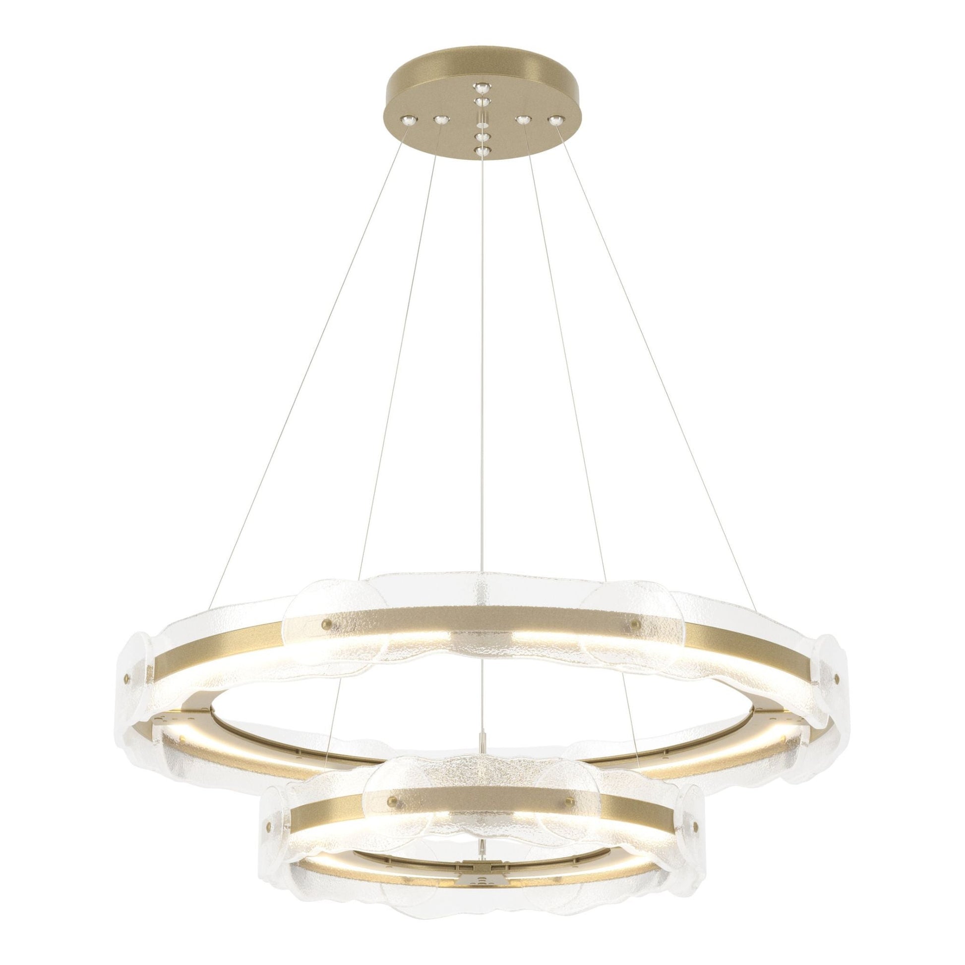 Solstice LED Tiered Pendant LED Clear Glass (ZM) in Modern Brass