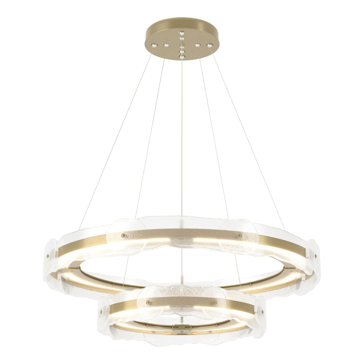 Solstice LED Tiered Pendant LED Clear Glass (ZM) in Modern Brass