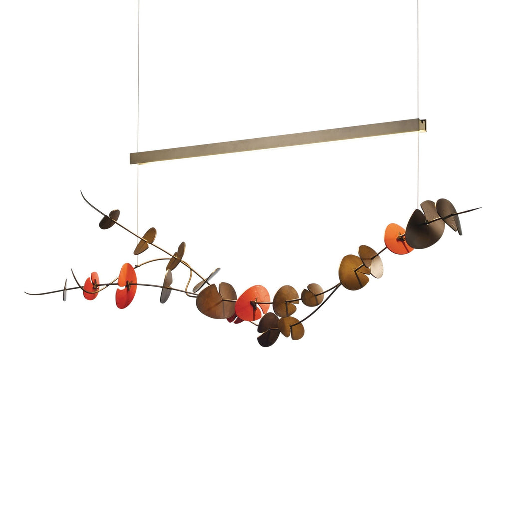 Lily LED Pendant Satin Red Accent LED in Dark Smoke