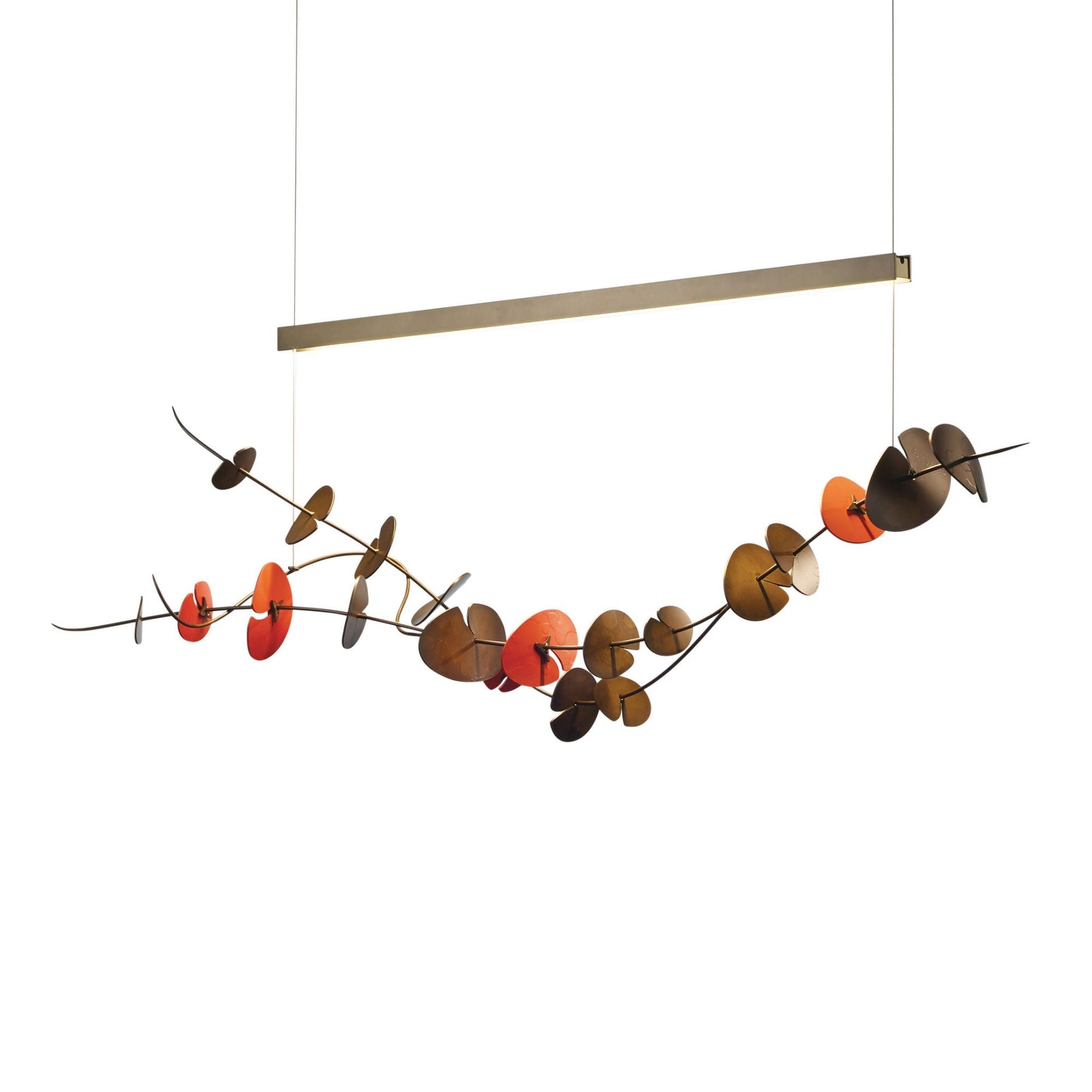 Lily LED Pendant Satin Red Accent LED in Dark Smoke