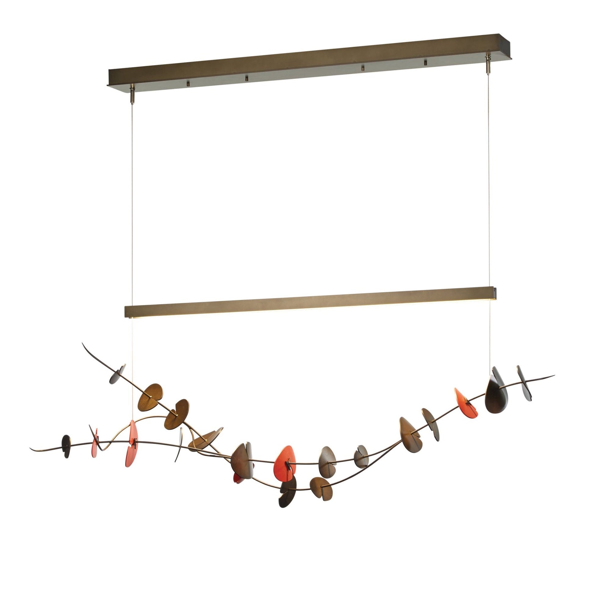 Lily LED Pendant Satin Red Accent LED in Dark Smoke