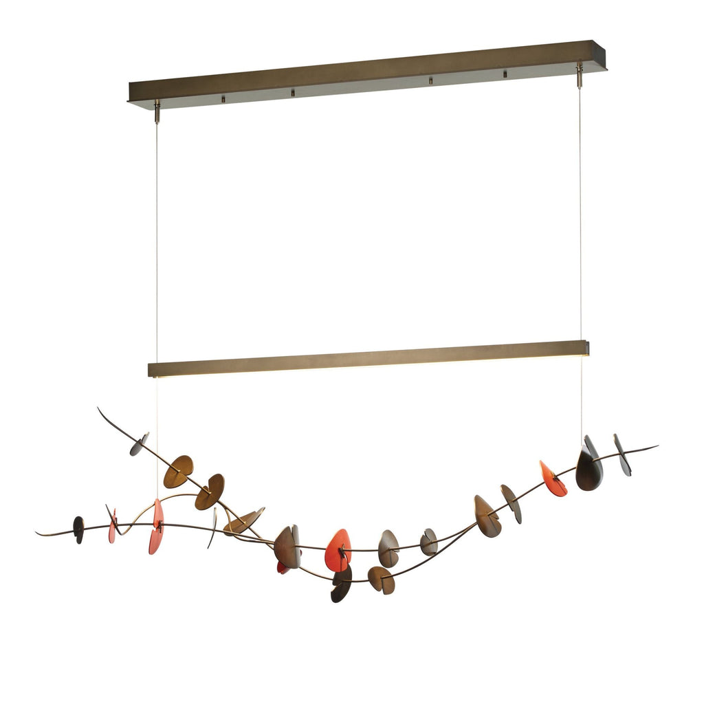 Lily LED Pendant Satin Red Accent LED in Dark Smoke