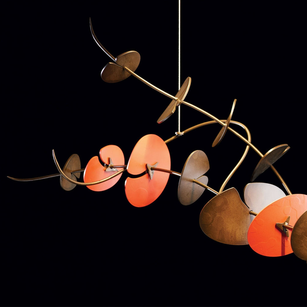 Lily LED Pendant Satin Red Accent LED in Dark Smoke