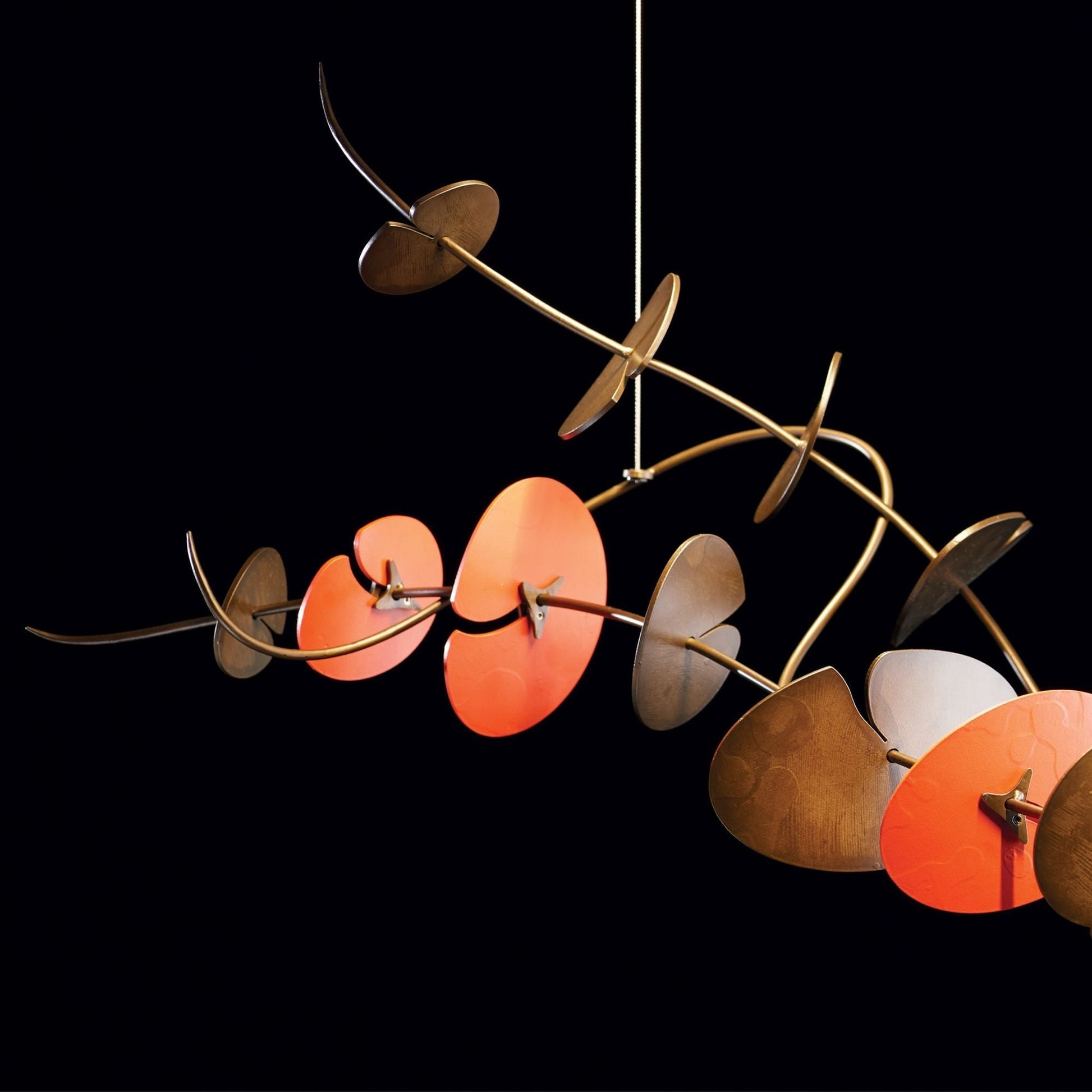 Lily LED Pendant Satin Red Accent LED in Dark Smoke