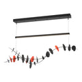 Lily LED Pendant Satin Red Accent LED in Black
