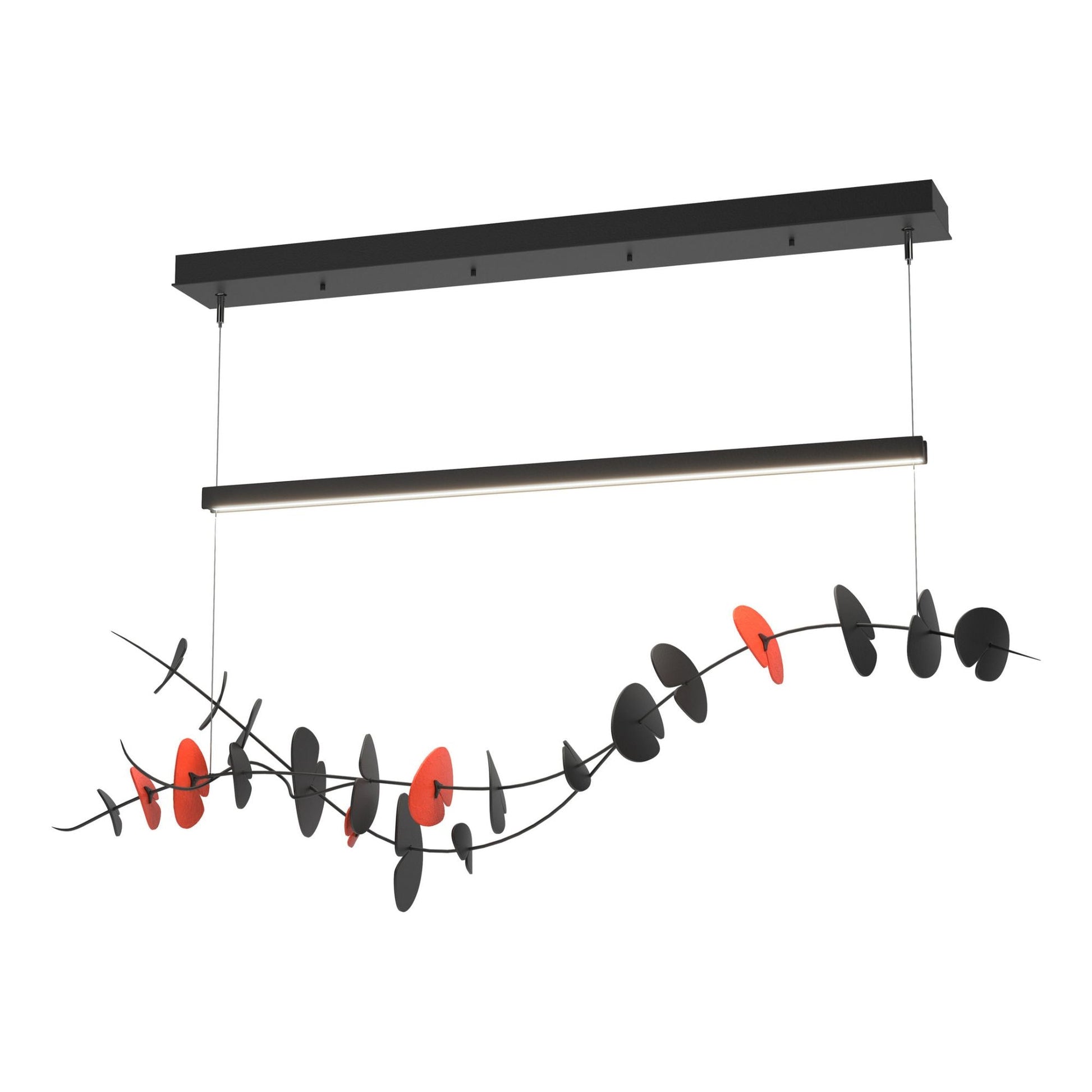 Lily LED Pendant Satin Red Accent LED in Black