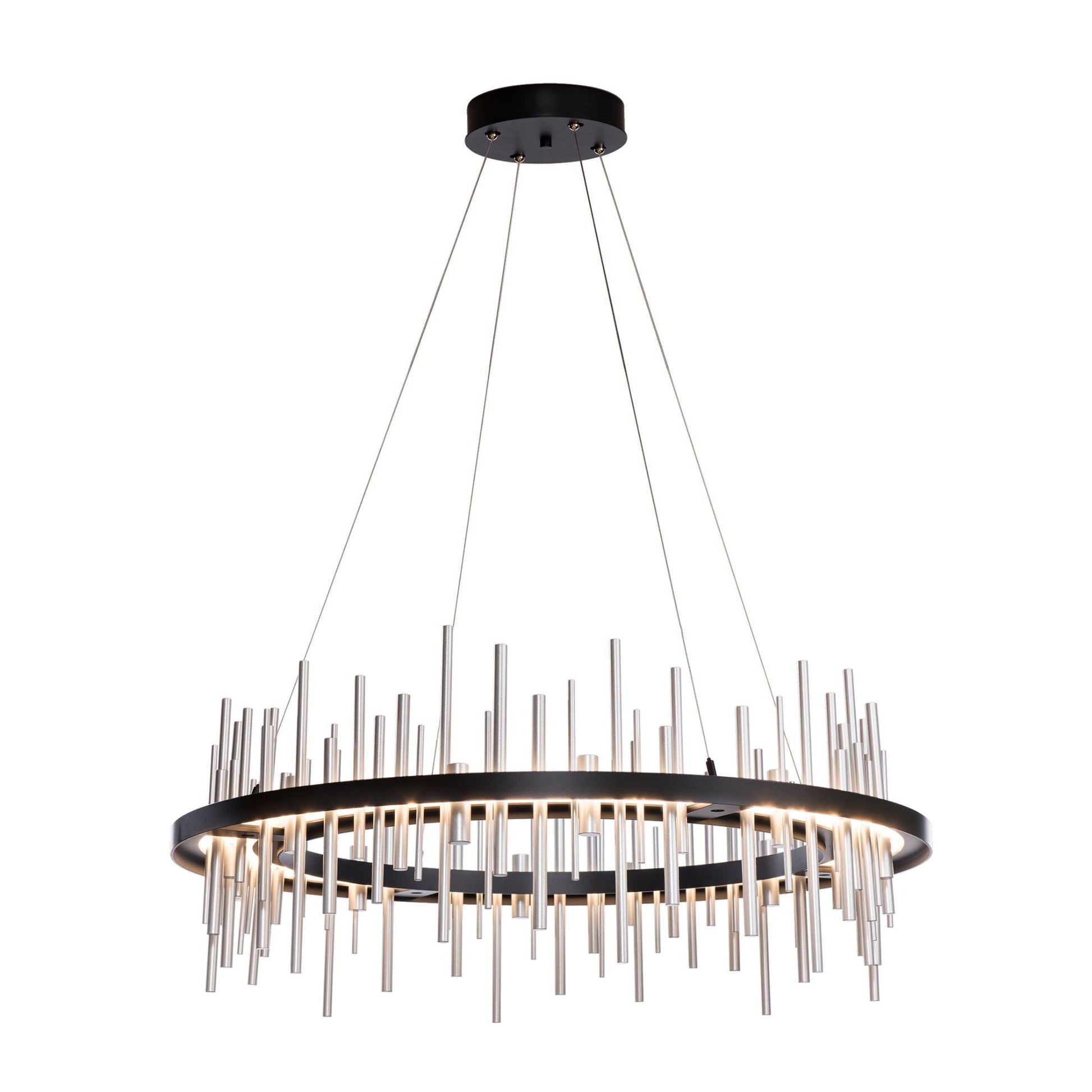 Cityscape Circular LED Pendant Sterling Accent LED in Black