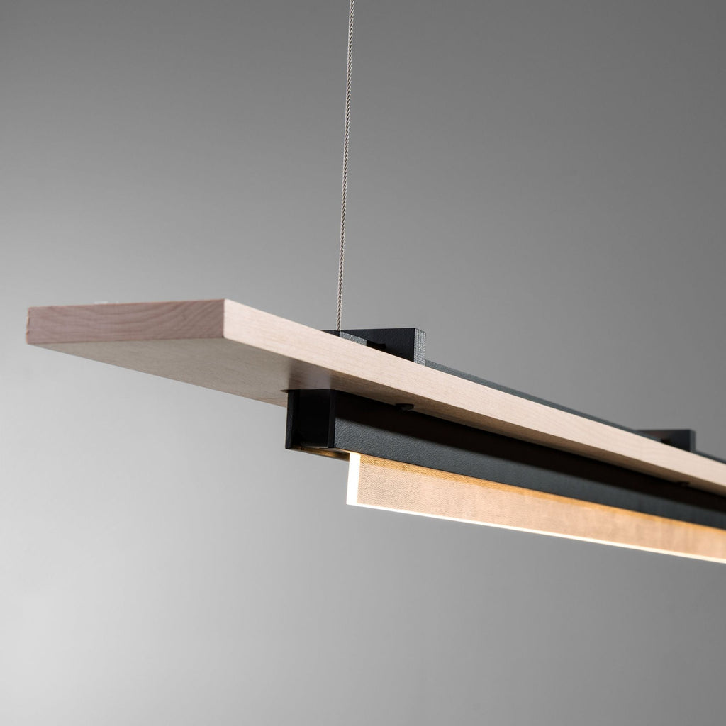 Plank LED Pendant Maple Wood LED in Black