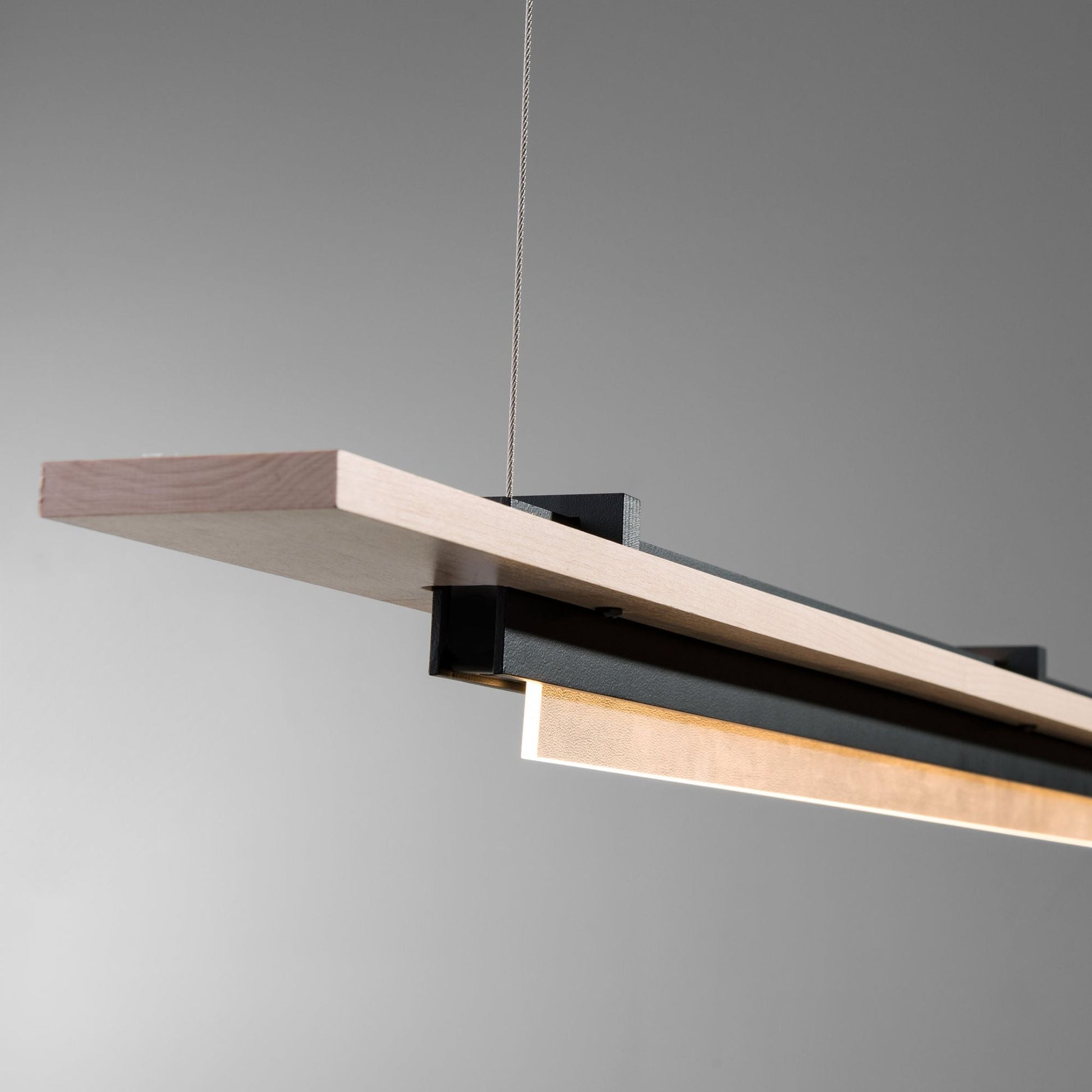 Plank LED Pendant Maple Wood LED in Black