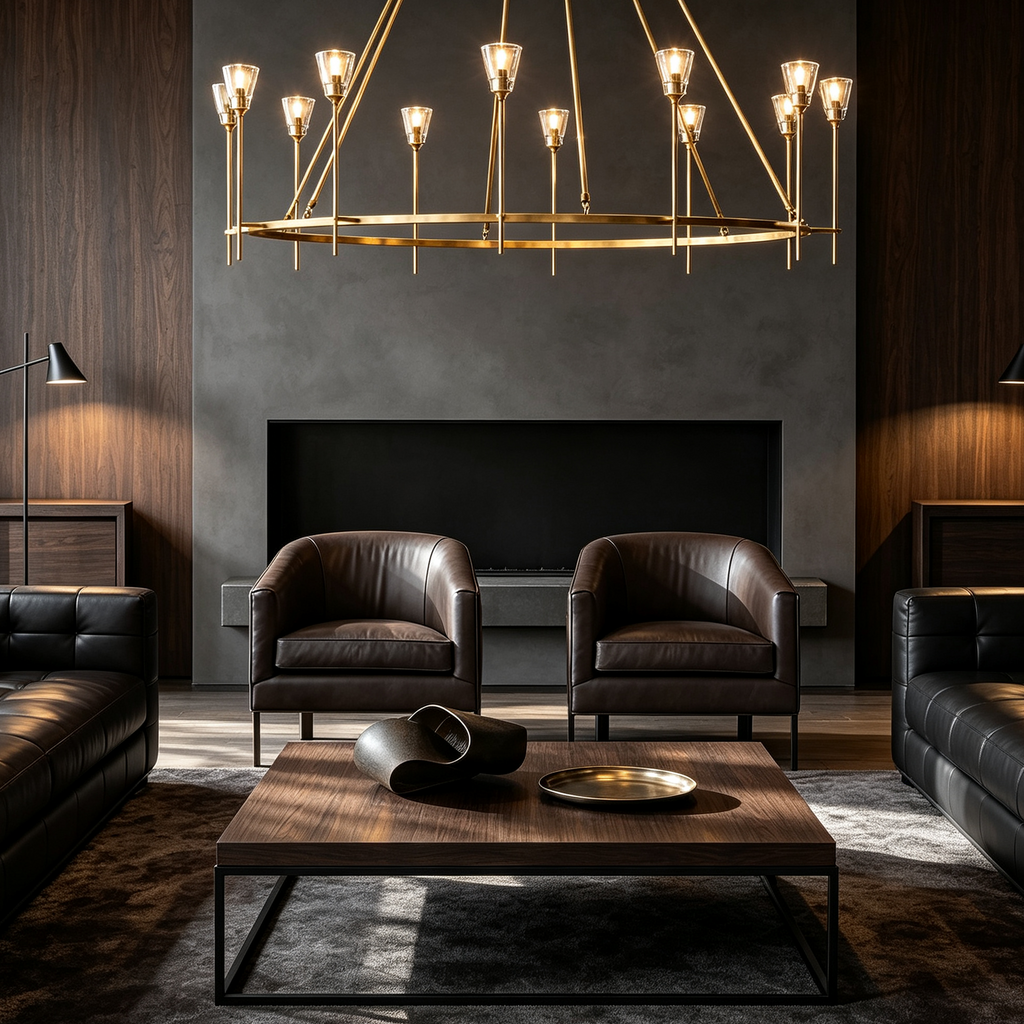Torche Round Chandelier 46", Modern chandelier living room
