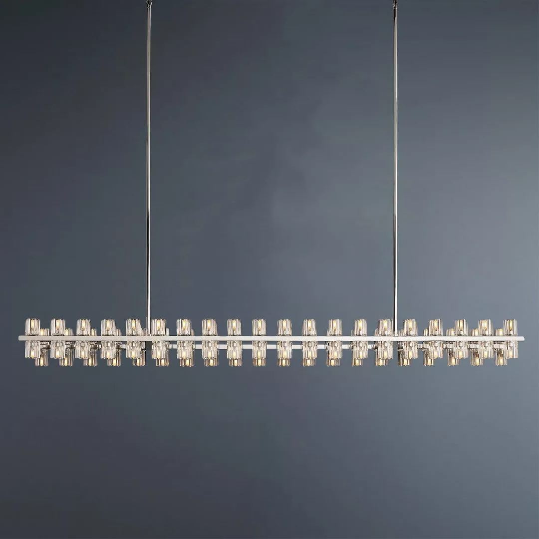 Arcachon Wine Glasses Led Rectangular Crystal  Chandelier 72"