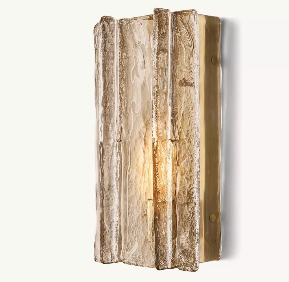 Lattice Smoke Glass Sconce 15" 30"