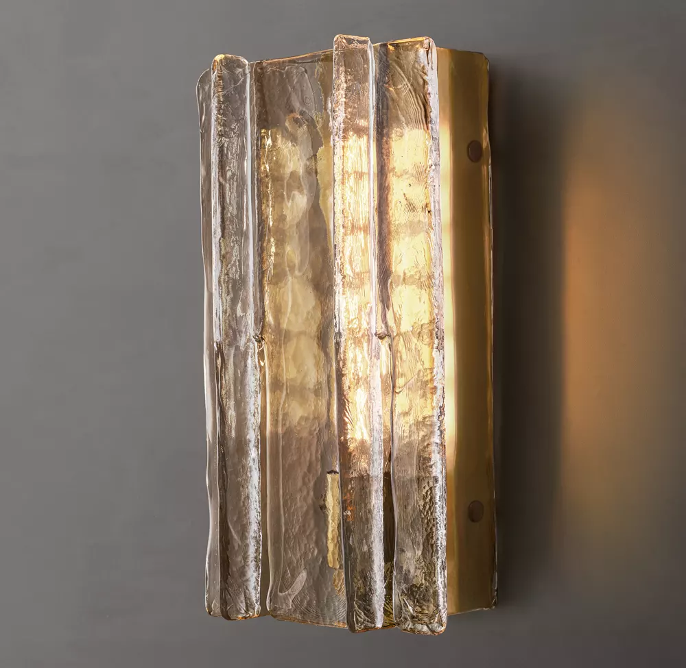 Lattice Smoke Glass Sconce 15" 30"