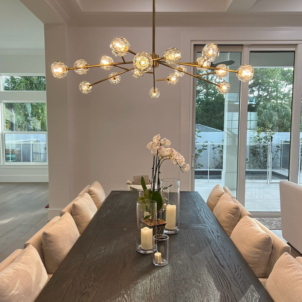 Boule De Crystal Ball Clear Glass Round Chandelier 72"