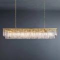 2-Tier Crystal 1920s Odeon Rectangular 
 Chandelier L71"