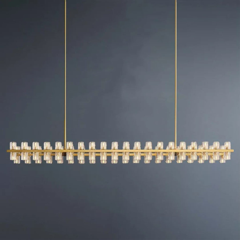 Arcachon Wine Glasses Led Rectangular Crystal  Chandelier 72"