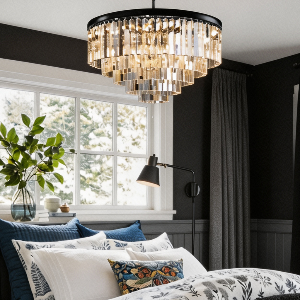 Multi-tier Crystal 1920s Odeon Round Chandelier Modern Lighting D32"
