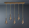 Raindrop Rectangular 5-Light Rod Chandelier