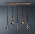 Raindrop Rectangular 5-Light Cord Chandelier