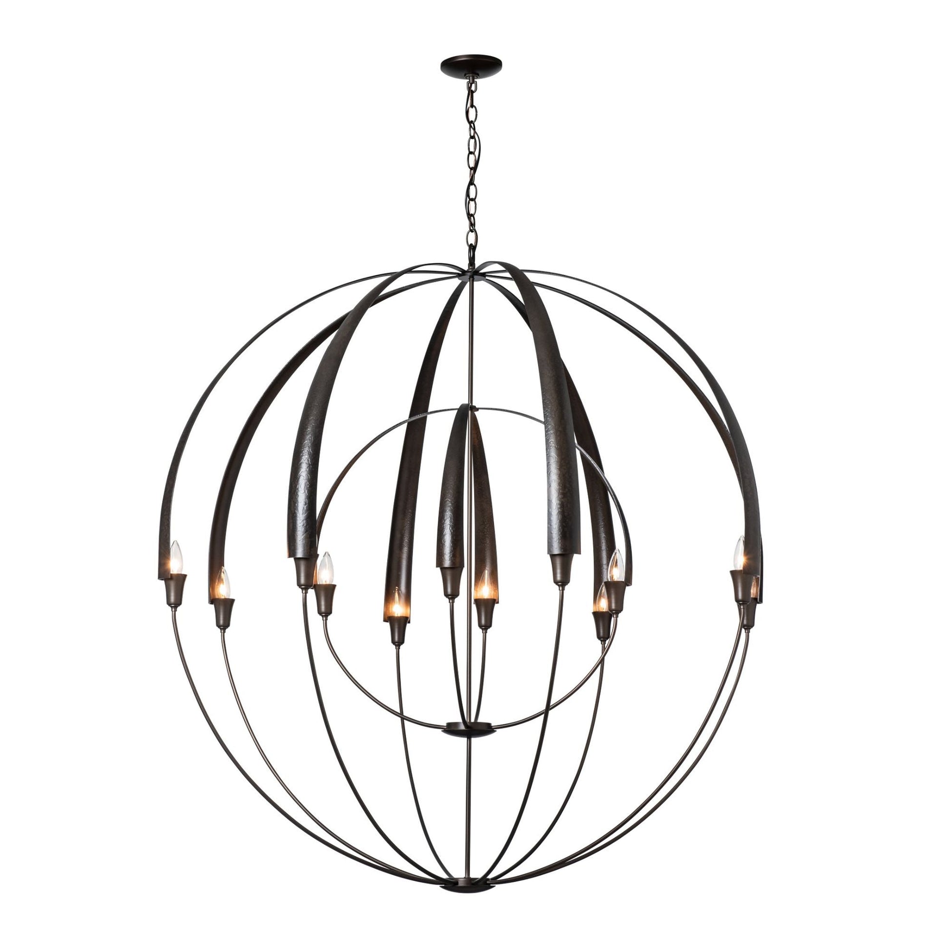 Double Cirque Large Scale Chandelier 12-Light in Dark Smoke