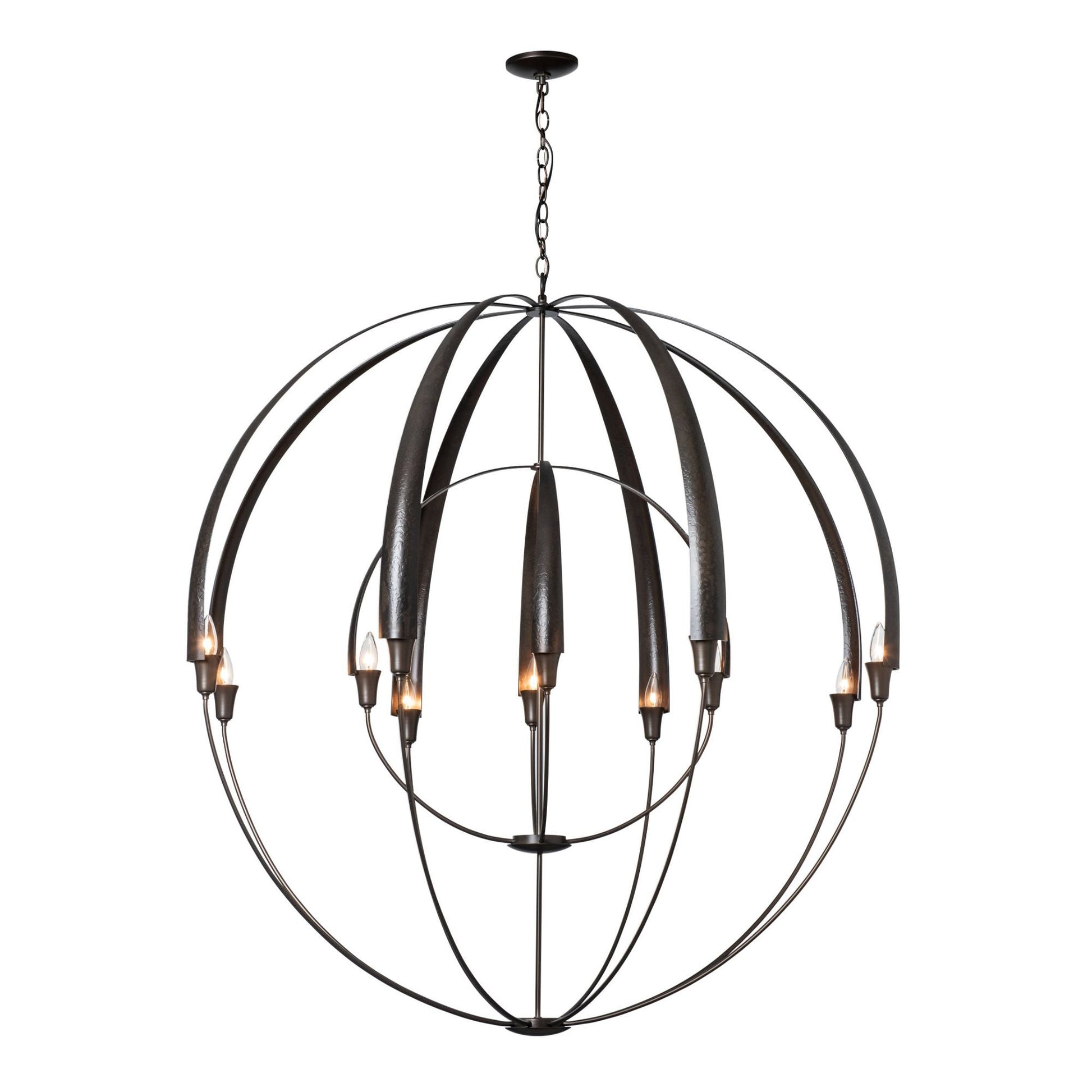 Double Cirque Large Scale Chandelier 12-Light in Dark Smoke