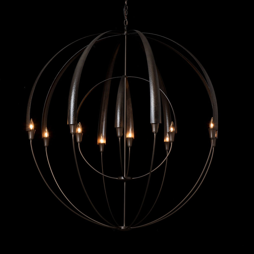 Double Cirque Large Scale Chandelier 12-Light in Dark Smoke