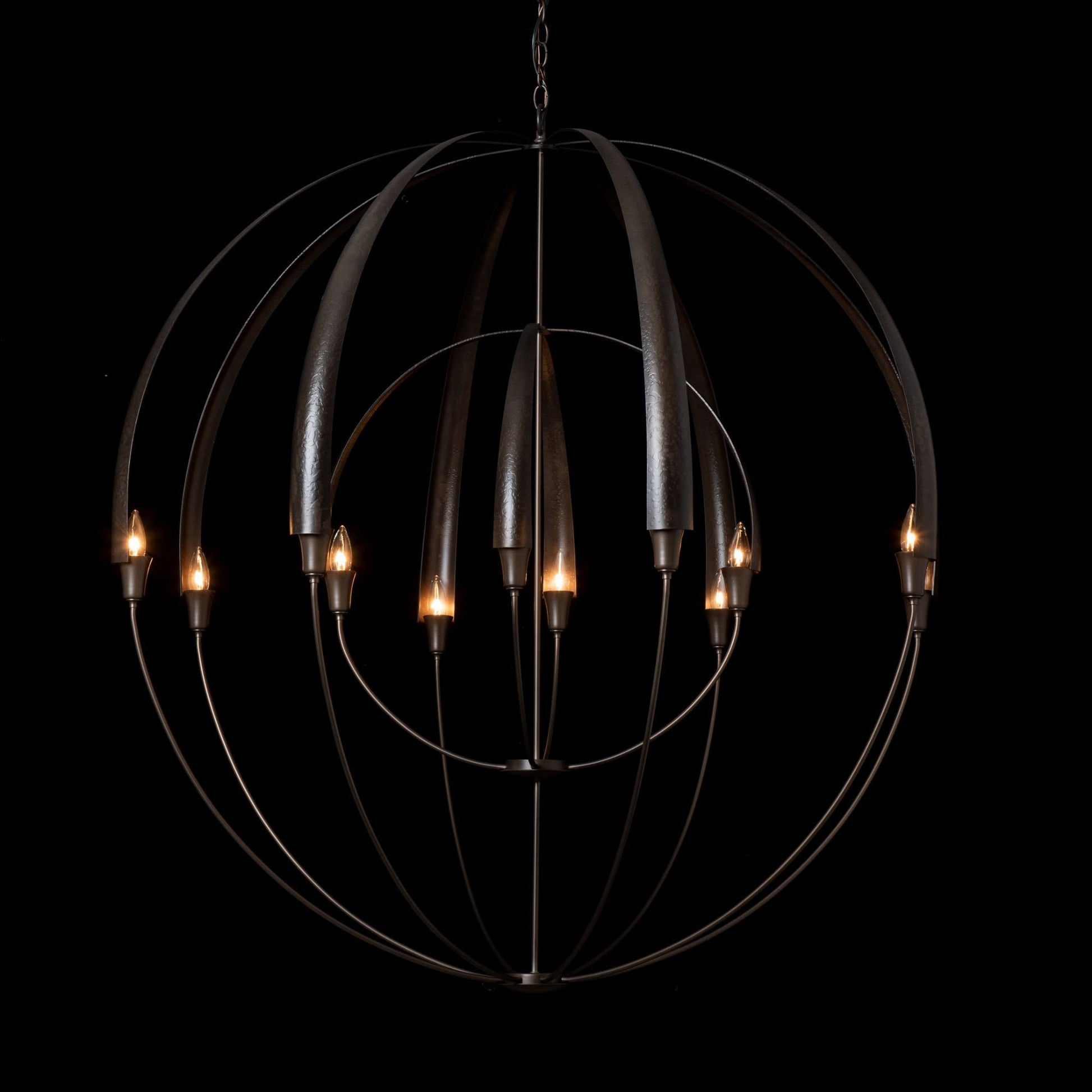 Double Cirque Large Scale Chandelier 12-Light in Dark Smoke