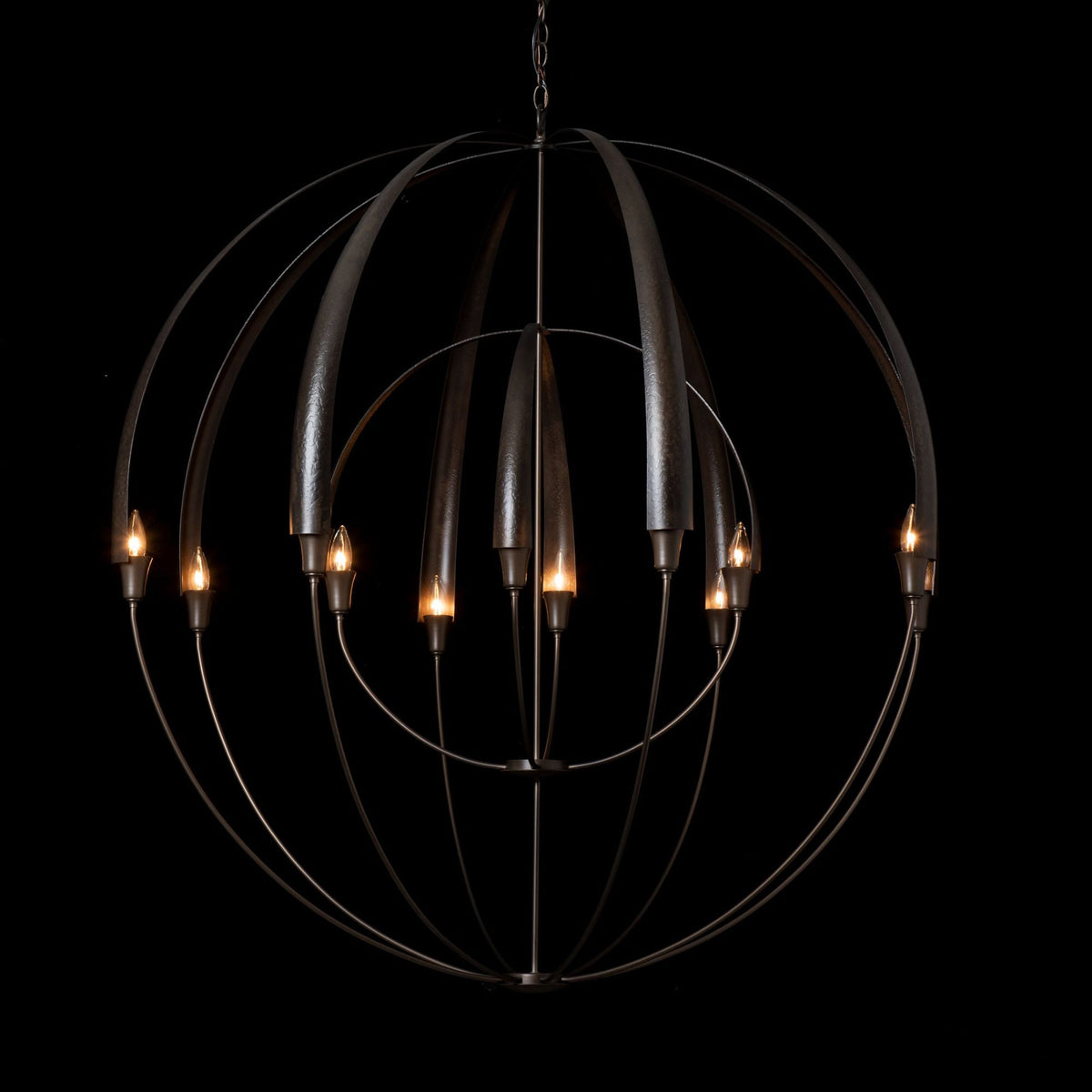 Double Cirque Large Scale Chandelier 12-Light in Dark Smoke