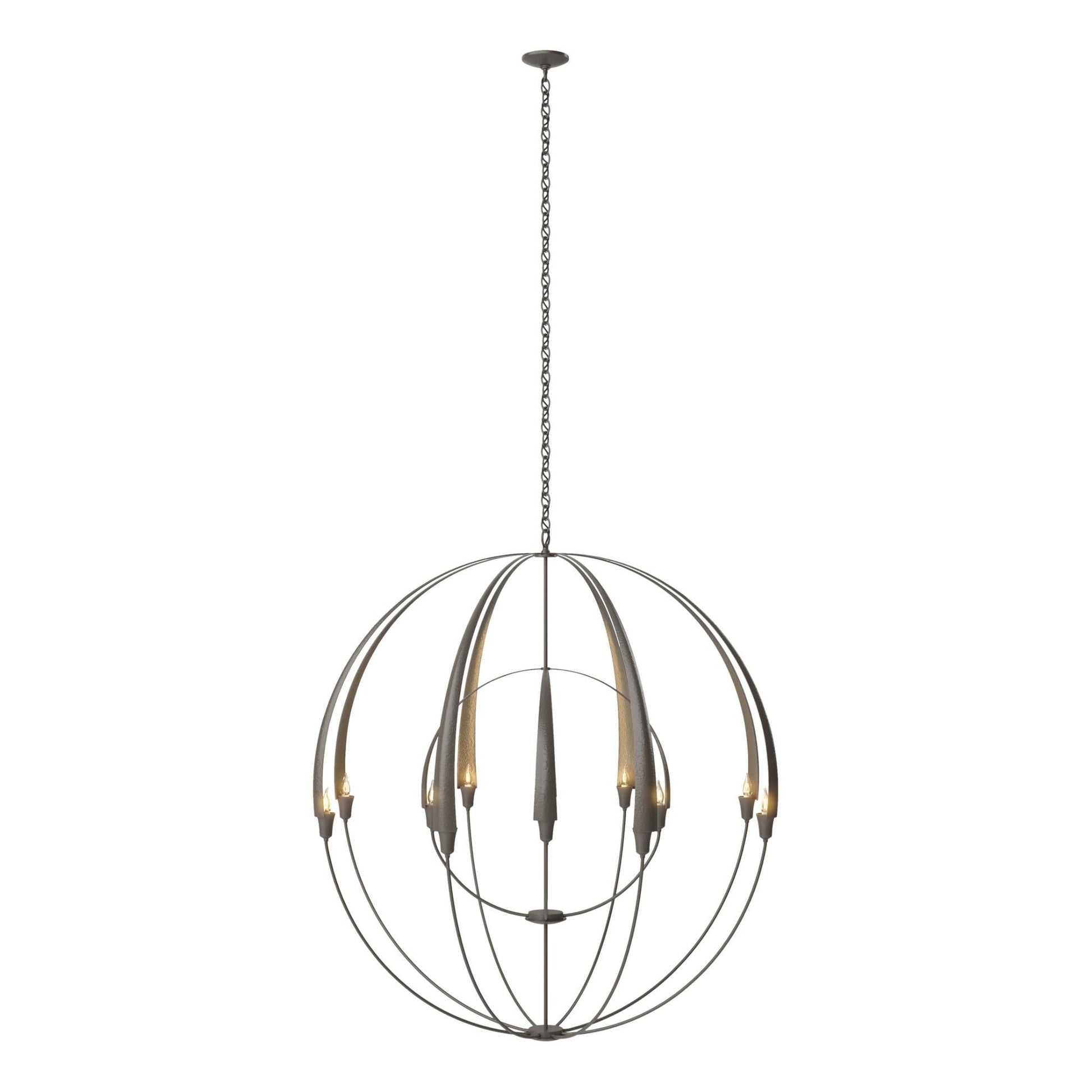 Double Cirque Large Scale Chandelier 12-Light in Dark Smoke