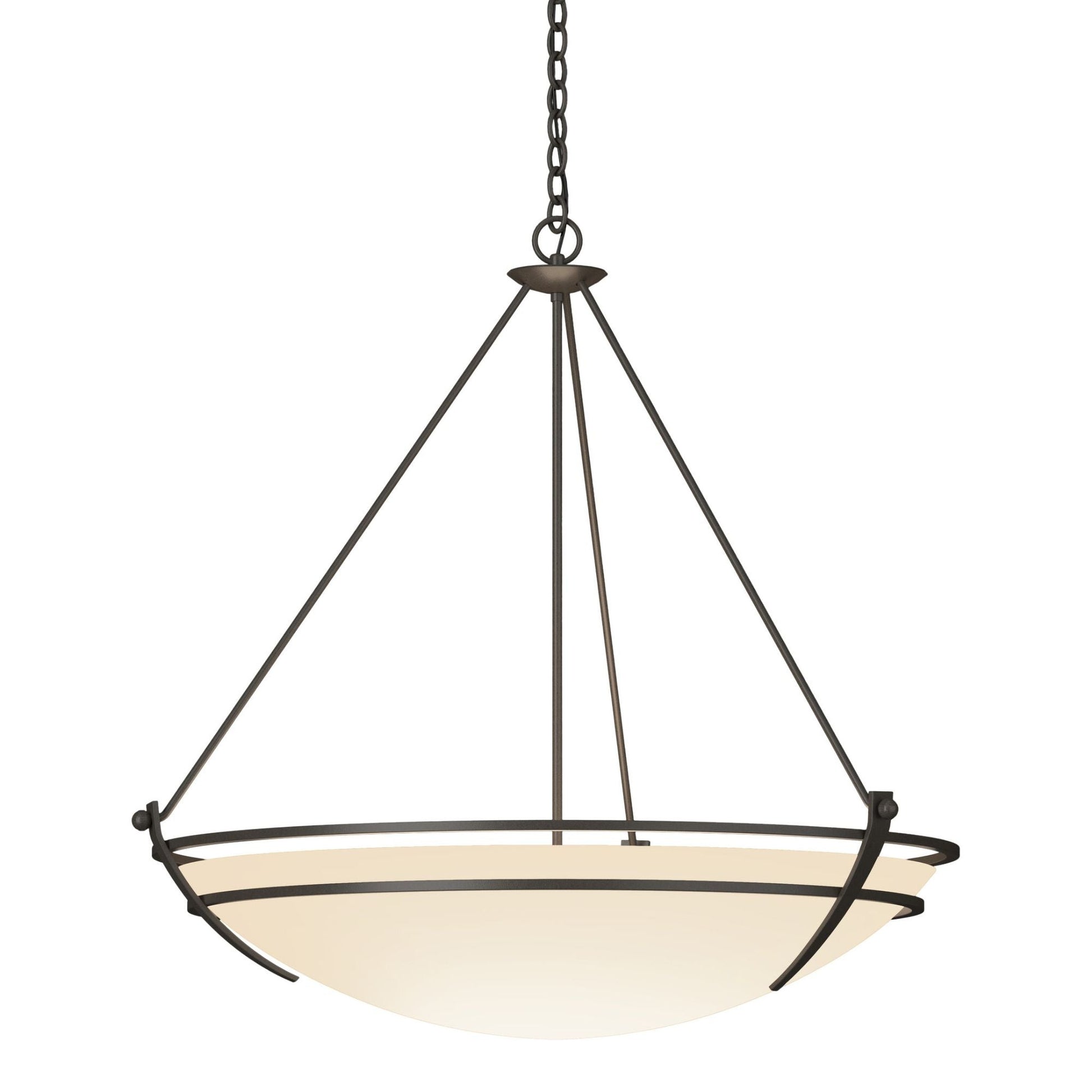 Presidio Tryne Large Scale Pendant 3-Light Opal Glass (GG) in Dark Smoke
