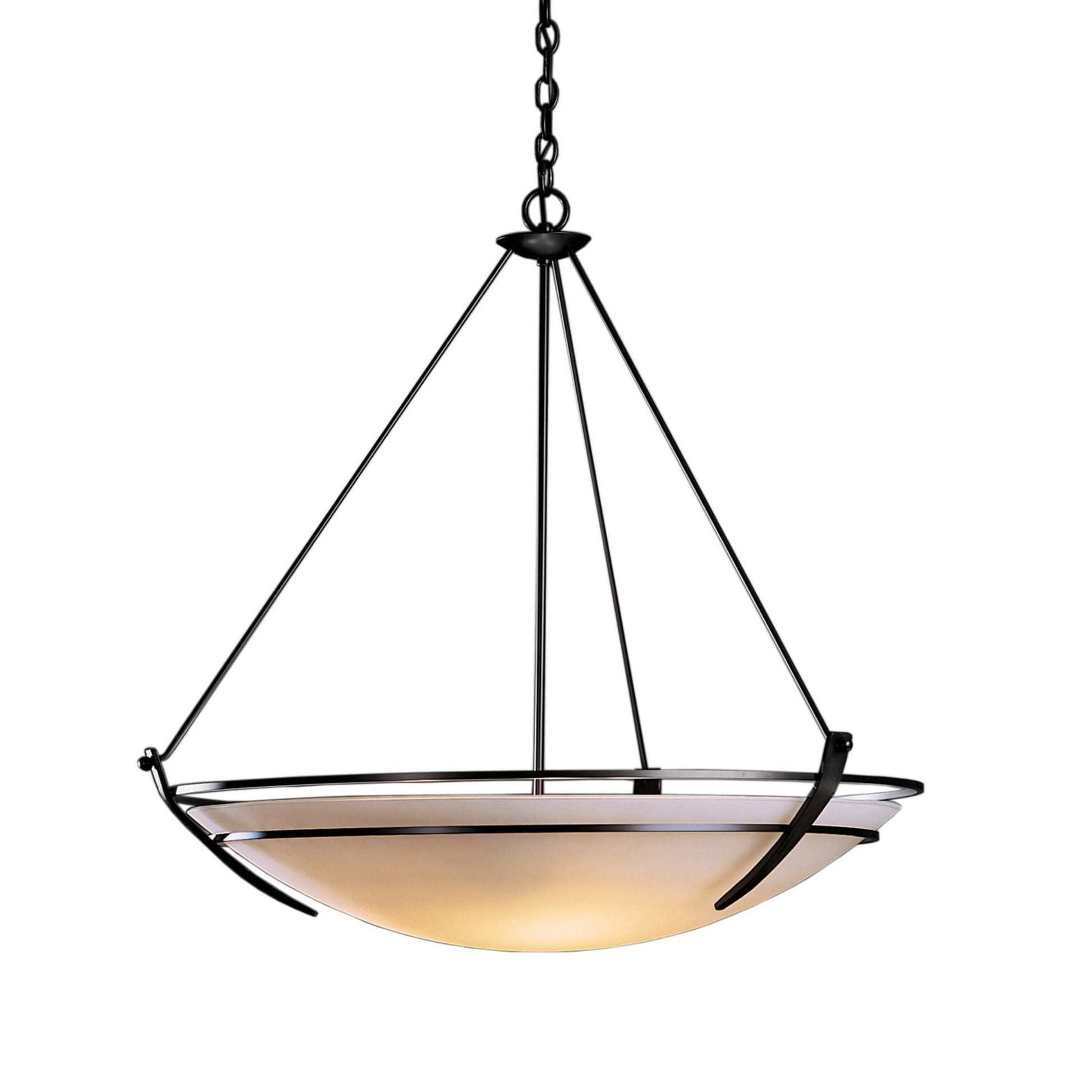 Presidio Tryne Large Scale Pendant 3-Light Opal Glass (GG) in Black