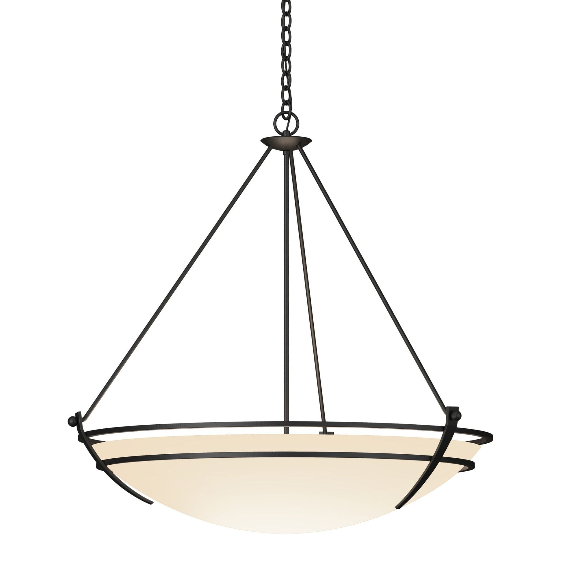 Presidio Tryne Large Scale Pendant 3-Light Opal Glass (GG) in Black